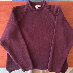J. Crew 1988 Maroon/Plum Rollneck Sweater